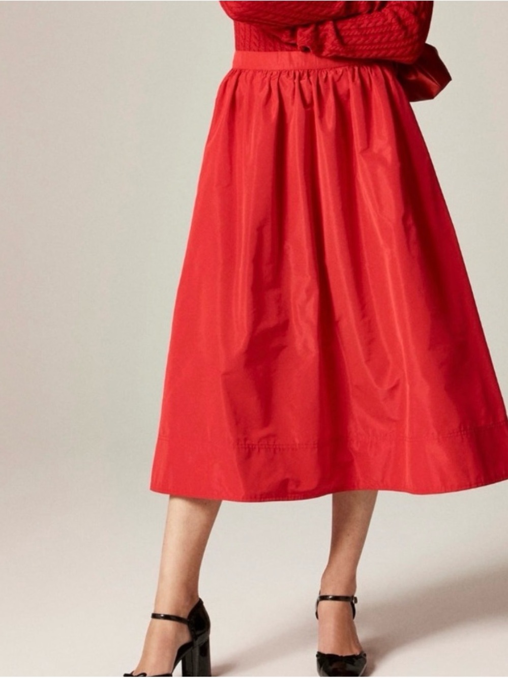 NEW Red J.CREW Midi Ball Skirt in Floaty Taffeta Size 6 NWT